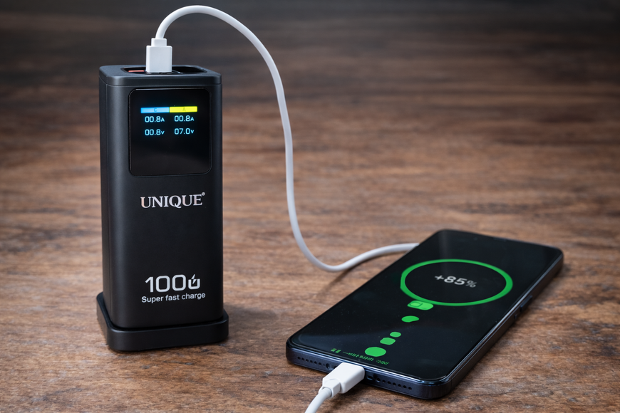 Портативний акумулятор UNIQUE 60000 мА&middot;год 22,5 Вт, Power Bank швидка зарядка UN60 фото